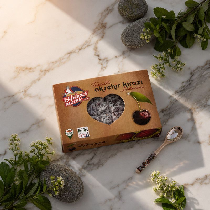 Helvacı Necmi Tescilli Akşehir Kirazı Lokumu 500 g Helvacı Necmi Tescilli Akşehir Kirazı Lokumu 500 g